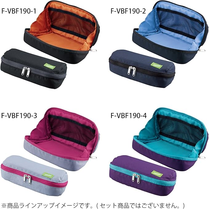 KOKUYO Shellbro Pen Case, Shell-shaped structure, Big Capacity Pencil Case, Large Pencil Pouch, Stationery Pen Bag, Navy x Blue, Japan Import (F-VBF190-2)