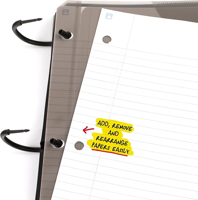 Five Star Flex Refillable Notebook + Study App, College Ruled Paper and 1-1/2 Inch TechLock Ring Binder with Pockets, Tabs and Dividers, 300 Sheet Capacity, Fire Red (29324AB2)