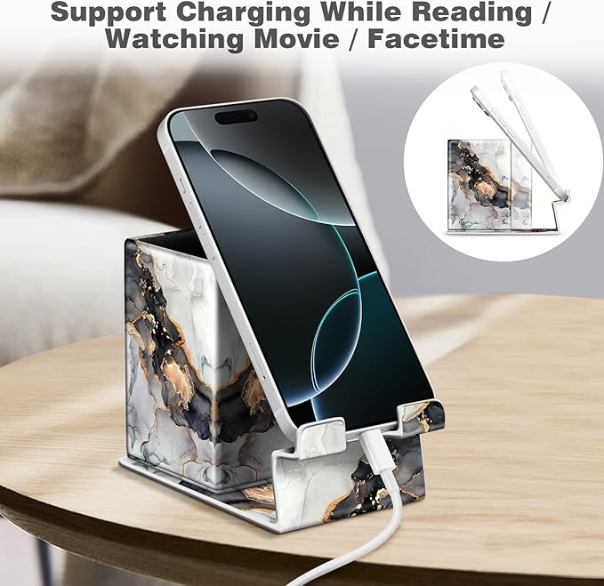 FINTIE Pencil Holder With Phone Stand, Eyeglasses Holder, Desktop Organizer Nightstand Accessories Office Supplies Case