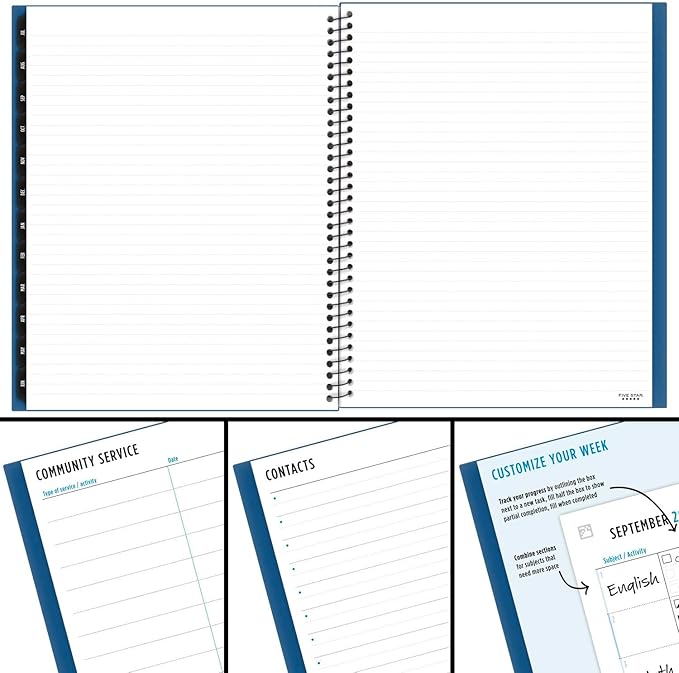 Five Star Planner 2025-2026 Academic, Weekly & Monthly Advance Student Planner + Study App, 8-1/2" x 11", Large, Pacific Blue (CAW65920)