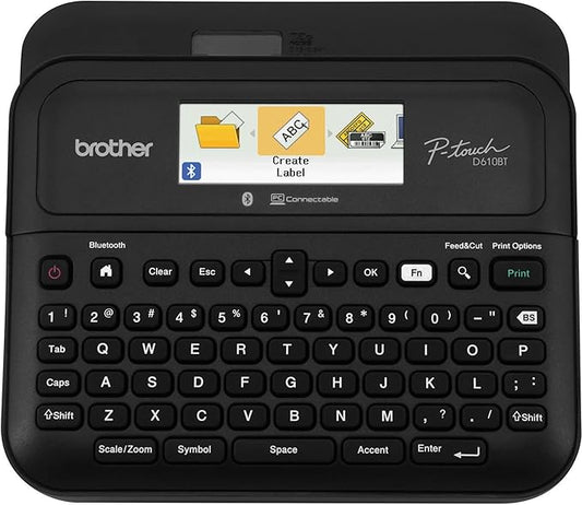 Brother P-touch PT- D610BT Business Professional Connected Label Maker | Connect and Create via Bluetooth® on TZe Label Tapes up to ~1 inch