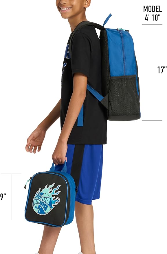 PUMA Unisex Kid's Colony Lunch Kit & Backpack Combo, Black/Multicolor, Medium