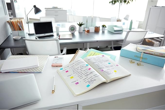 Post-it Flags, 1 in. x 1.7 in., Two Dispensers with 50-Count Bright Blue Sticky Tabs Per Dispenser (100 Flags Total), Removable Page Markers for Planners, Journals, and Calendars