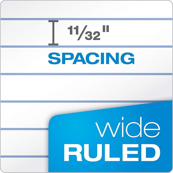 Oxford Filler Paper, 8 x 10-1/2 Inch Wide Ruled, 3 Hole Punch, Loose Leaf Notebook Paper for 3 Ring Binders (62330), white (Pack of 2500)