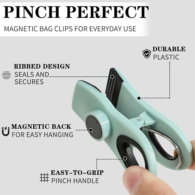 Chip Clips Bread Clips Bag Clips Magnetic Clips Chip Clip Chip Clips Bag Clips Food Clips Clips for Food Packages Chip Bag Clip (10pcs Warm Colored)
