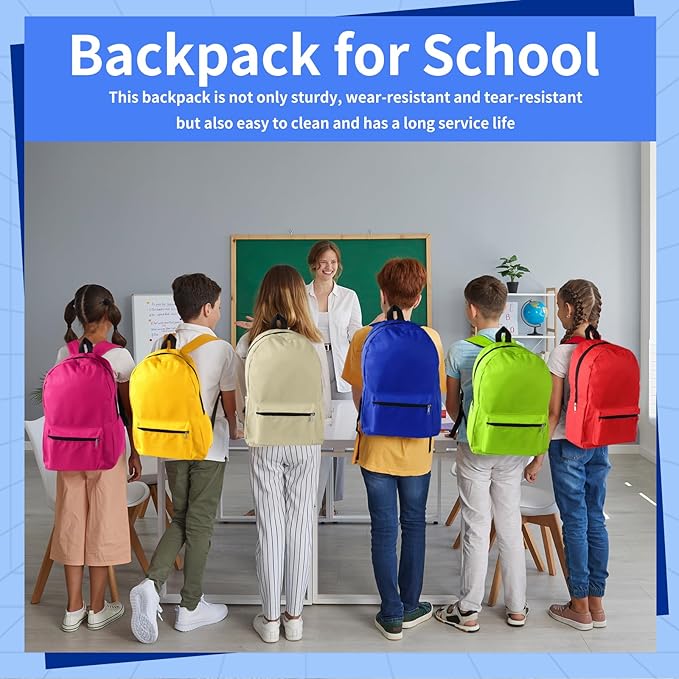 24 Set Bulk Backpacks with Sport Water Bottle Back to School Supplies Kit Book Bags in Bulk for Elementary, Middle, and High School Kids Boys Girls Teens Students