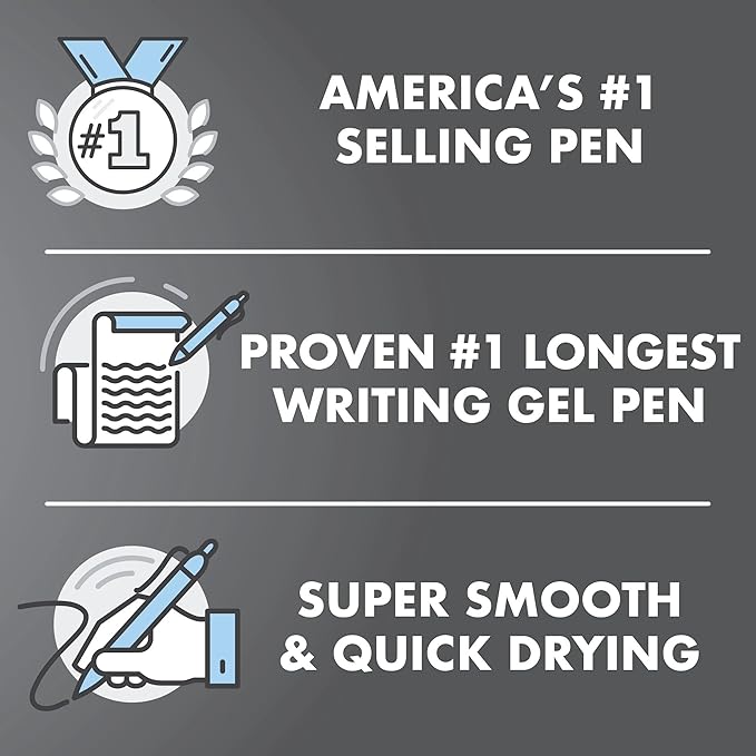Pilot G2 Premium Gel Pens, Black Pens, Bold Point 1 mm, 12 Black