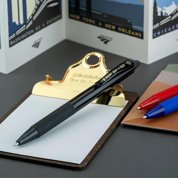 Pilot BP-1RT Advanced Ink, Retractable Ballpoint Black Ink Pens, Medium Point, Dozen Box, 1mm