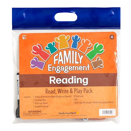 Really Good Stuff Family Engagement Reading - Read, Write and Play Pack - Fourth Grade