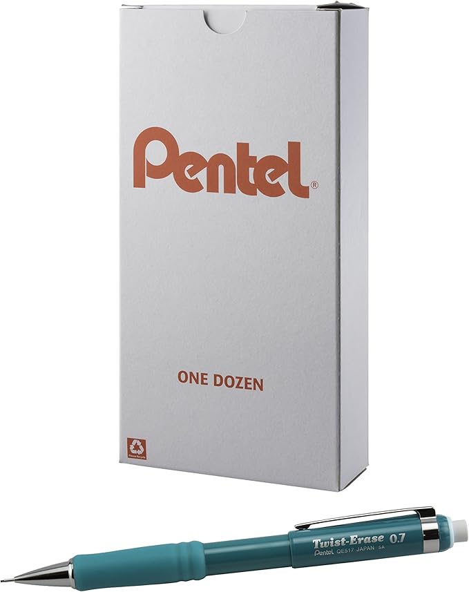 Pentel Twist-Erase III Mechanical Pencil, (0.7mm), Turquoise Barrel