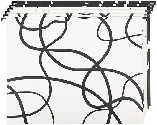 U Brands Fashion Hanging File Folders, Office Supplies, 6 Count (Artistic Elements)