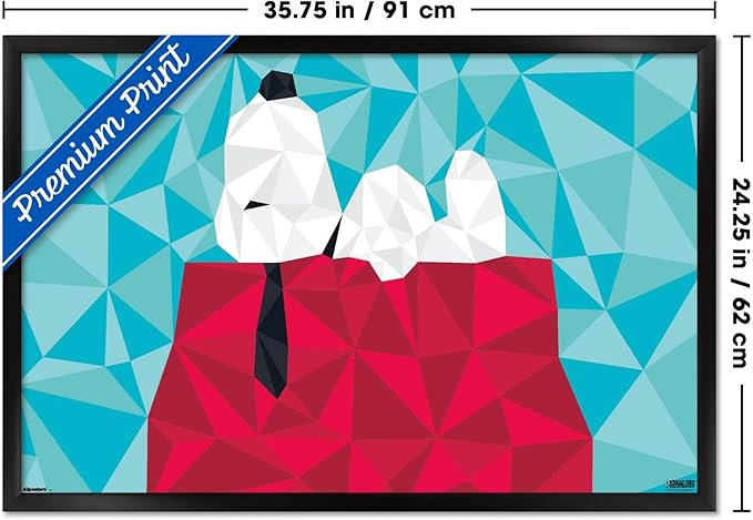 Peanuts: Astronomy-Geometry - Snoopy Wall Poster, 34L" x 22.4W", Black Framed Version