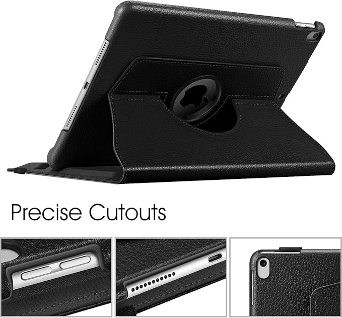 Fintie Rotating Case for iPad Air (3rd Gen) 10.5" 2019 / iPad Pro 10.5" 2017 with Built-in Pencil Holder - 360 Degree Rotating Stand Protective Cover, Auto Sleep/Wake (Black)