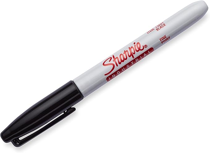 SHARPIE 13763PP Industrial Fine Point Permanent Marker, Withstand Up To 500F, Designed for Industrial and Laboratory Users, Black Color, 1 Blister with 3 Markers (Pack of 2)