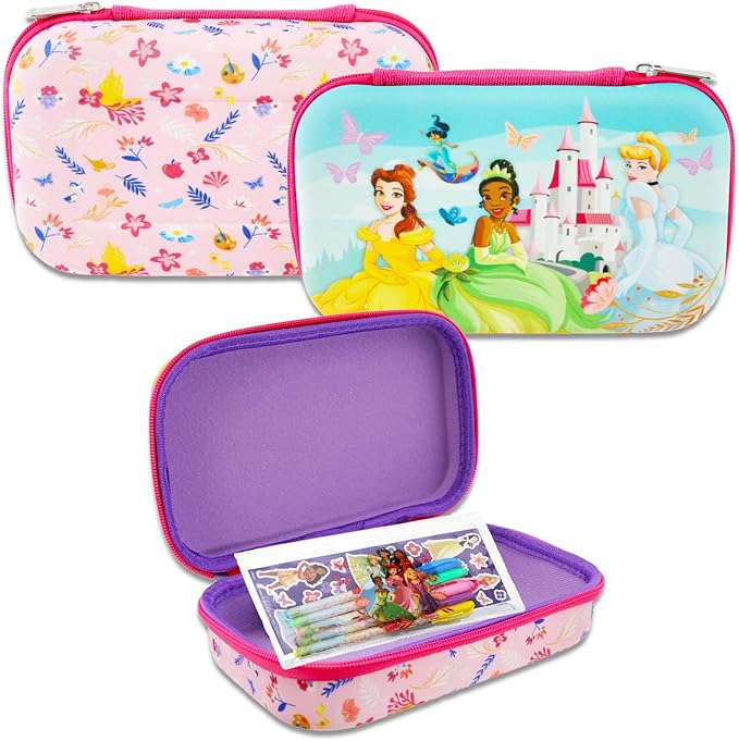 Disney Princess Pencil Case for Kids - Bundle with Princess Pencil Case, Gel Pens, Pencils, Pouch, Stickers, More | Disney School Supplies for Boys, Girls