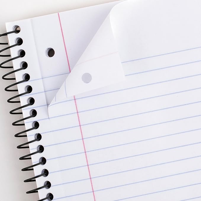 Mead Spiral Notebook, 1 Subject, Wide Ruled Paper, Plastic Cover, 8" x 10-1/2", 100 Sheets, Pastel Lilac (930092D)