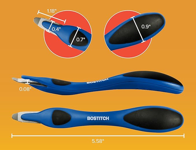 Bostitch Office Professional Push Style Easy Staple Remover, Blue (30000-BLUE)