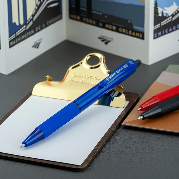 Pilot BP-1RT Advanced Ink, Retractable Ballpoint Blue Ink Pens, Medium Point, Dozen Box, 1mm