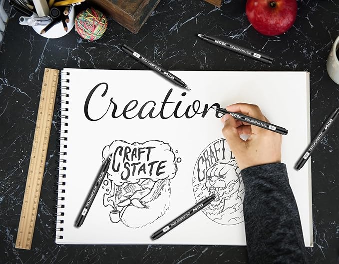 Calligraphy Pen Set – 10 Size Hand Lettering Pens for Beginners, calligraphy markers Brush Pens for Art Drawing, Sketching, Scrapbooking, Journaling, Signing