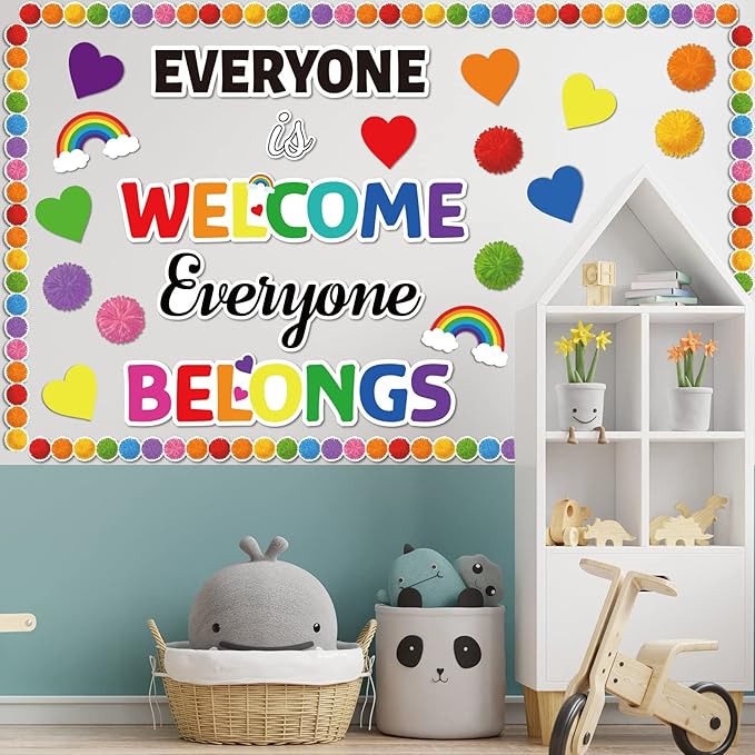 Classroom Bulletin Board Decoration Set Welcome Banner Wall Door Decor Colorful Classroom Decorations for Kindergarten Preschool Elementary Middle School (Welcome)