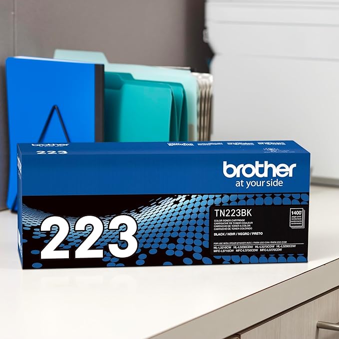 Brother Genuine TN223BK, Standard Yield Toner Cartridge, Replacement Black Toner, Page Yield Up to 1,400 Pages, TN223, Amazon Dash Replenishment Cartridge