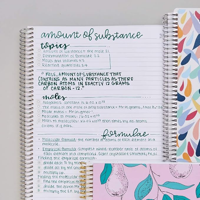 Erin Condren 7" X 9" Spiral Bound College Ruled Notebook - Starry Sky, 160 Lined Page Note Taking & Writing Notebook, 80Lb Thick Paper, Stickers Included