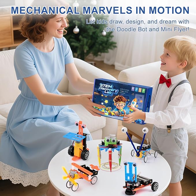 STEM Kits for Kids Ages 6-12, Science Kits for Kids,DIY STEM Gifts Toys for 6 7 8 9 10 11 12 13 Year Old Boy Birthday Gifts,Robot Building Science Kits Engineering Projects,Science Experiments Kits