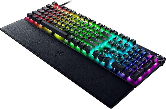 Razer Huntsman V3 Pro Esports Gaming Keyboard: Analog Optical Switches - Razer Snap Tap - Rapid Trigger - Adjustable Actuation - Media Keys & Dial - Doubleshot PBT Keycaps - Wrist Rest - Black