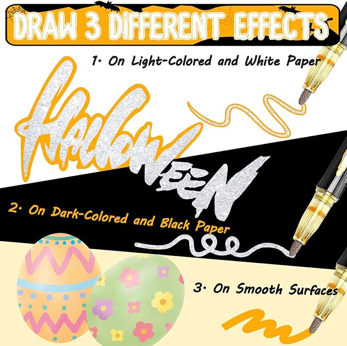 24Colors Outline Glitter Markers, Coloring Gel Pens for Stocking Stuffers, Colored Drawing Pens for Christmas Gifts, Glitter Gel Pens Shimmer Markers for Art Supplies
