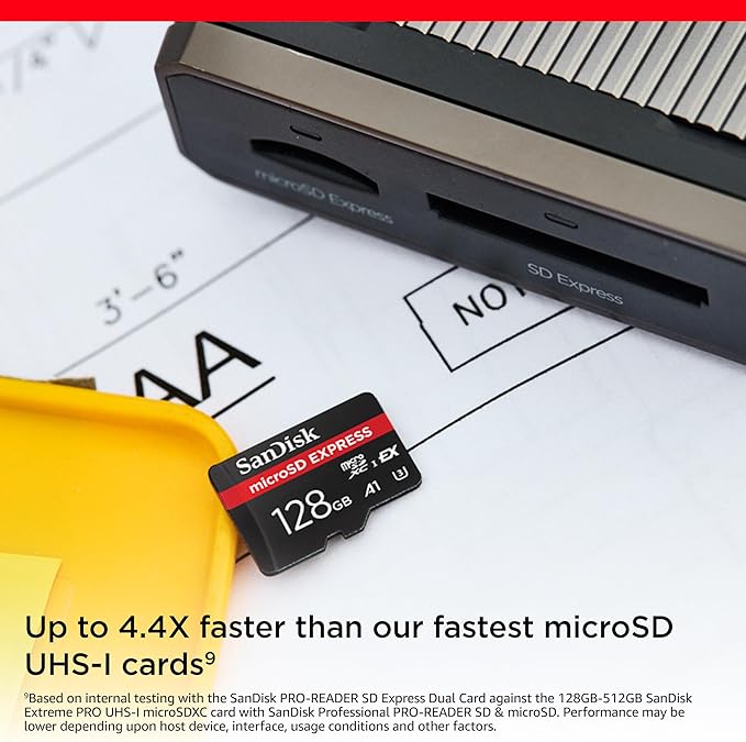 SanDisk 128GB microSD Express Card - Works with Nintendo-Switch 2, Up to 880MB/s Read, Up to 480MB/s Write, 100MB/s Sustained Write, U3, C10 - SDSQXFN-128G-GN4NN