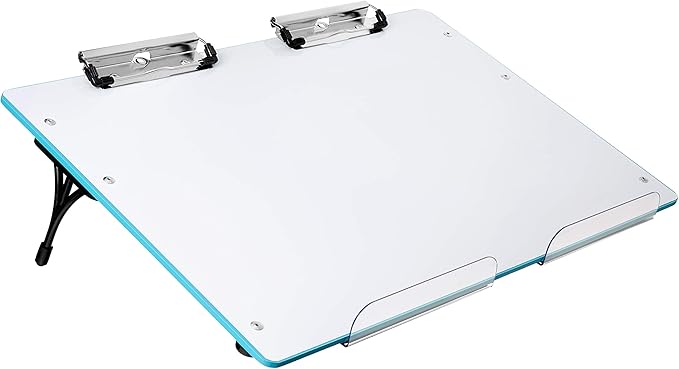 Visual Edge - Slant Board for Writing – Adjustable Magnetic Whiteboard & 22° Angle Ergonomic Desk for Reading, Writing, Drawing and Studying – Portable Tabletop Stand for Students and Teachers - Blue