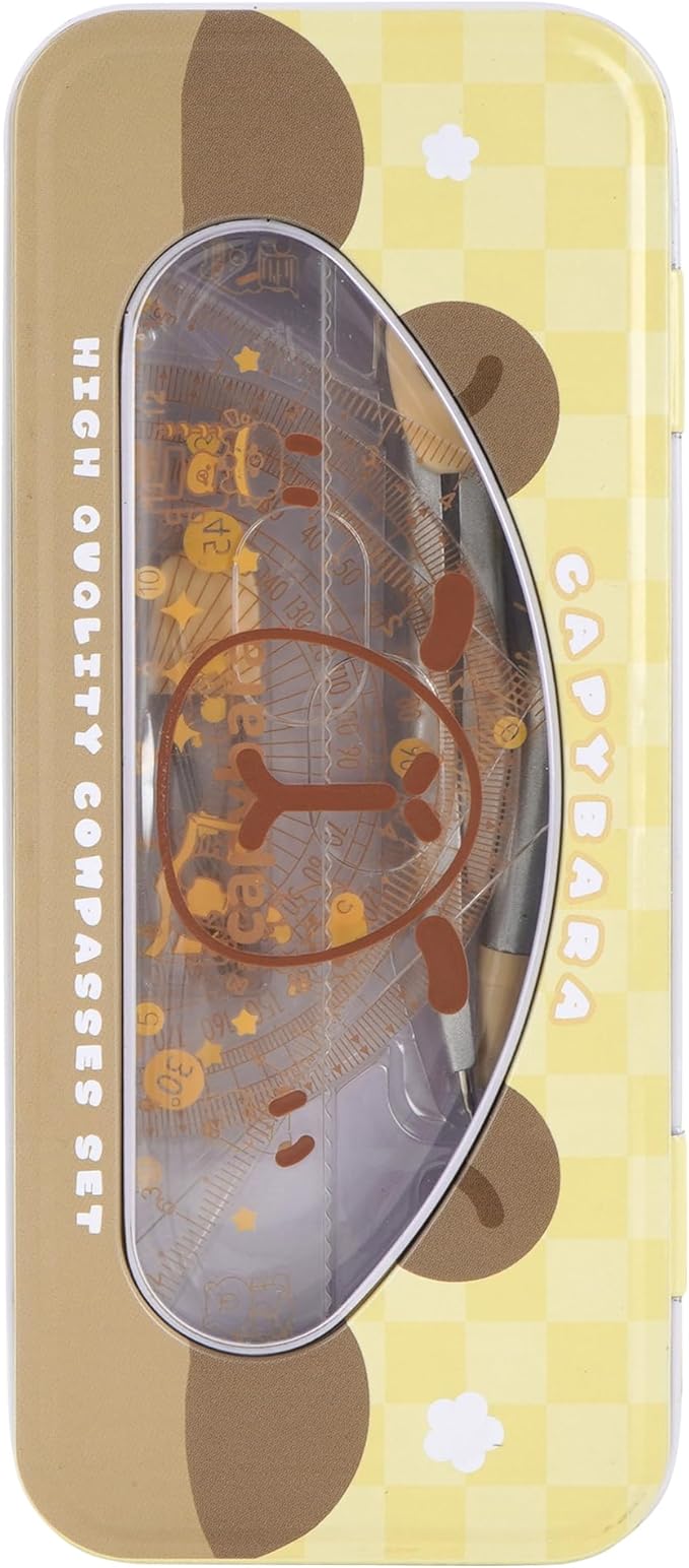 LABANCA 8 Pcs Compass Set with Protractor Rulers Pencil for Math Geometry (08336 Pattern B)