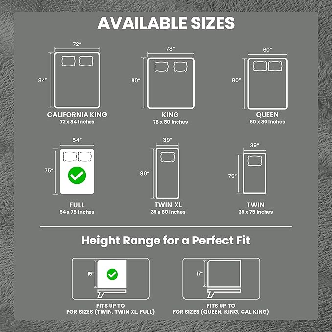 Utopia Bedding Waterproof Mattress Protector Full Size, Premium 200 GSM Terry Mattress Cover, Soft & Breathable Bed Cover, Fitted Sheet Style with Stretchable Deep Pockets 15" (Gray)