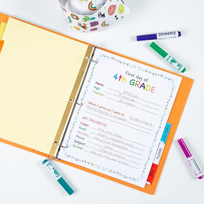 Avery Binder Dividers - 5-Tab Insertable Multicolor Big Tabs for Binders, 1 Set of Dividers (11109)
