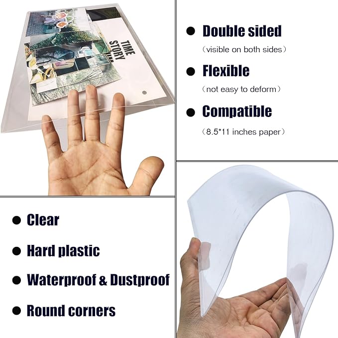 14 PCS 8.5" x 11" Rigid Print Protectors,Clear Plastic Page Protectors,Clear Rigid Top loaders,Plastic Paper Sheet Protectors for Photos,Documents,Contracts,Birth Certificate Protector (14)