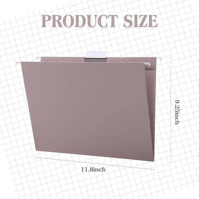 12 Pack Decorative Hanging File Folders, Letter Size with Tab, 6 Color Assorted for Filing Cabinet Office Supplies(Classic Color)