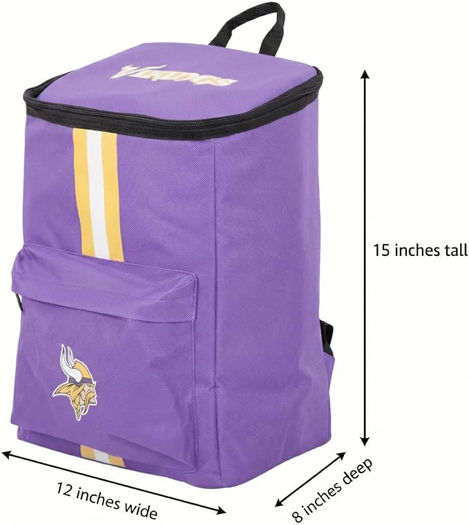 Cooler Backpack – Portable Soft Sided Ice Chest – Insulated Bag Holds 36 Cans - Football Gear – Show Your Team Spirit with Officially Licensed Fan Gear
