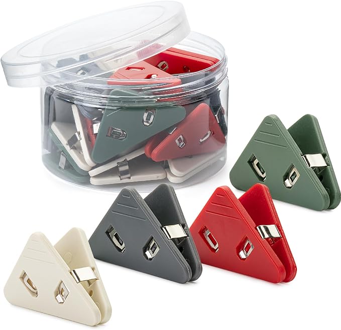 Mr. Pen- Corner Paper Clips, 20Pack, 4 Colors, Triangular File Corner Clip