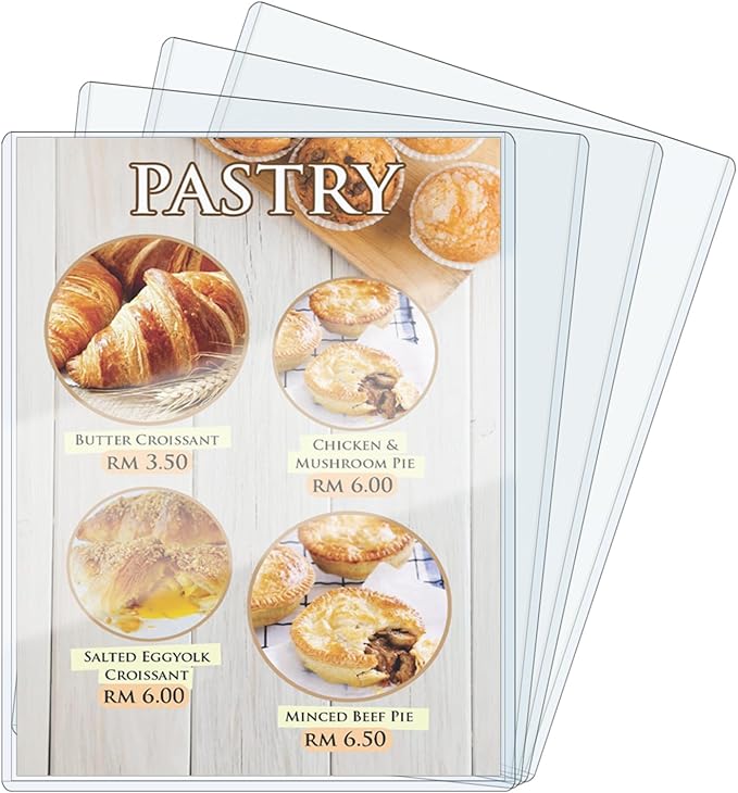 Rigid Print Protectors, ELEMGULY 4 Pack 8.5 x 11'' Plastic Rigid Paper Page Protectors, Clear Page Sheet Protectors, Hard Paper Page Sleeves for Document, Paper, Picture, Photo