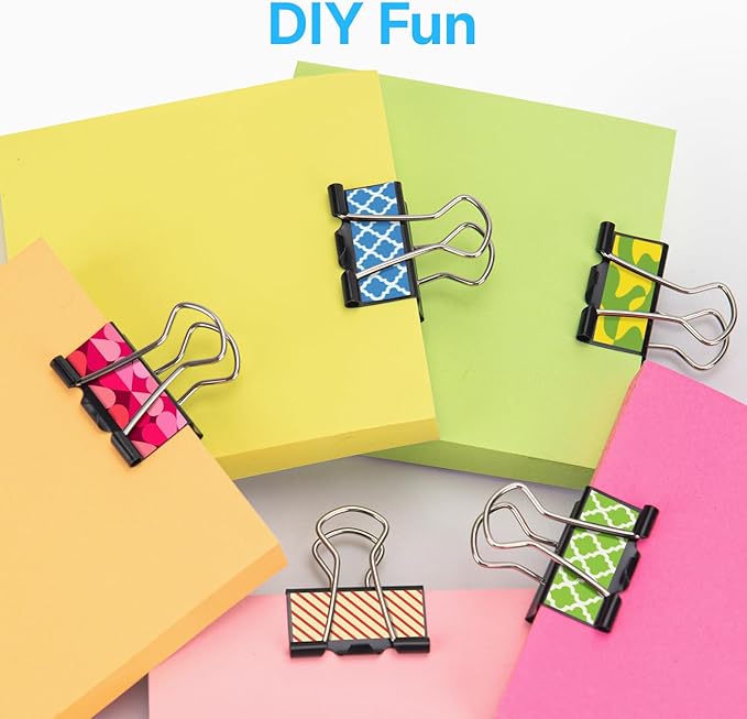 OWLKELA 160 PCS Medium Binder Clips 1 Inch, Metal Paper Clamps Bulk, Black Clips for Home, School and Office Supplies