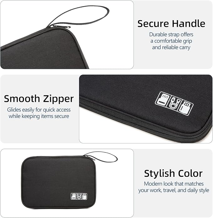 Electronics Organizer Travel Case,Travel Cable Organizer Pouch - Portable Storage Bag for Cord, Charger, Phone, Earphone, Electronic Accessories for Travel & Daily Use
