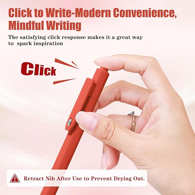 Gel Pens, 8 Pcs 0.5mm Black Ink Pens Fine Point Smooth Writing Pens, High-End Series Pens for Journaling Note Taking, Cute Office School Supplies Gifts for Women Men