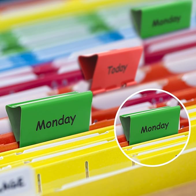 Tenare 6 Pieces Teacher Essentials Large Binder Clips 2 Inches Teacher Binder Paper Clips Office Back to School Gifts Classroom Supplies Management Supplies(Days of The Week)