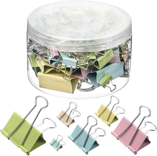 Mr. Pen- Binder Clips, 120 pcs, Assorted Sizes, Colored Binder Paper Clips, Bulk Paper Clamps for Office Supplies, Home, School, Business, Document Organizing