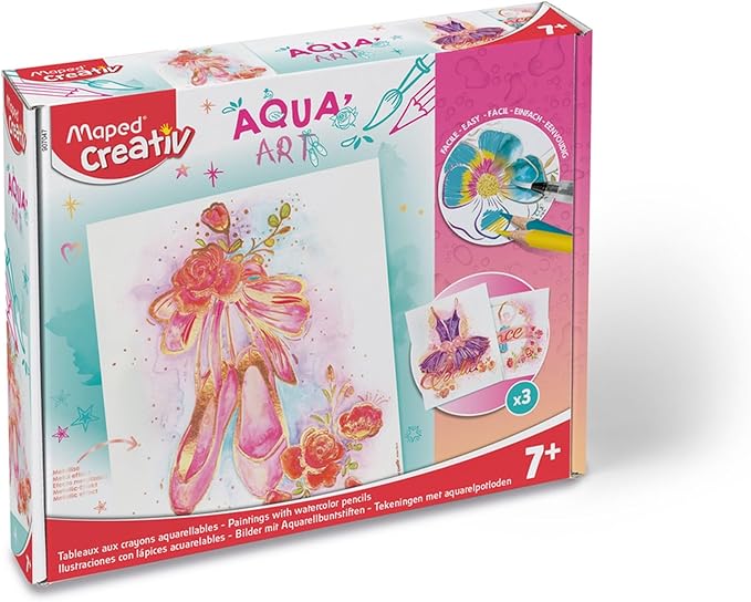 Maped Helix USA Creativ Activity Kit - 1 Set - Multicolor 14 Pack - Kids Creating Clay Sculptures - Mess-Free Creativity - Complete Art Kit with Vibrant Watercolor Pencils and Metalized Foil Accents