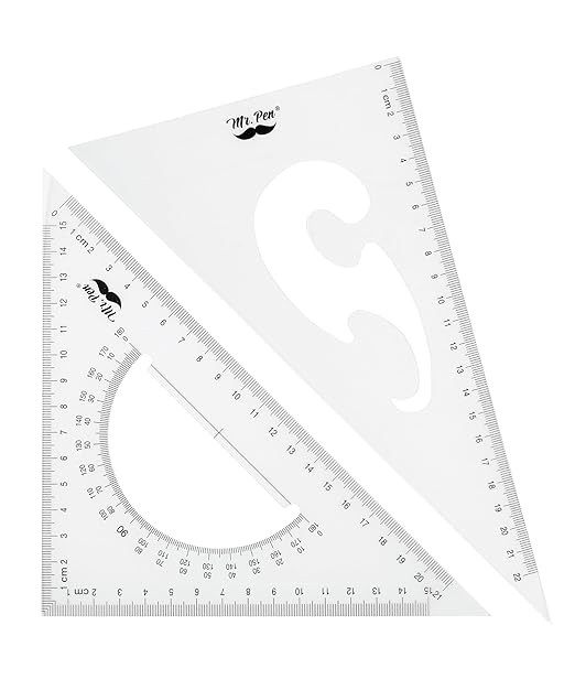 Mr. Pen- Triangle Ruler, 2 Pack, 22&15cm, 30/60 & 45/90, Right Triangle Ruler for Drawing