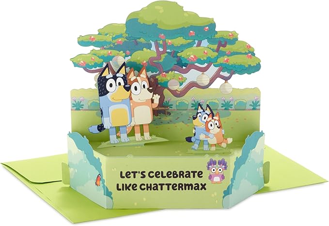 Hallmark Paper Wonder Bluey Pop Up Card for Kids Birthdays, Back to School, Encouragement