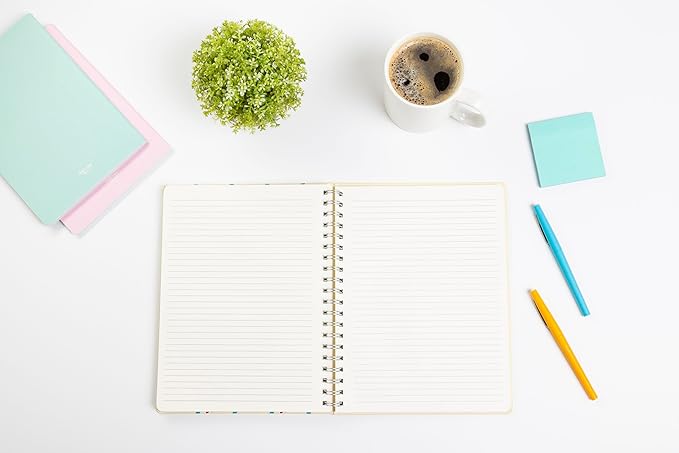 Pearhead Floral Hardcover Spiral Notebook, 8x10 College-Ruled Journal with Perforated Pages, 200 Lined Pages for Note Taking, Journaling & Planning