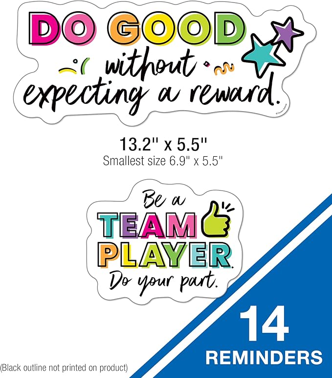 Carson Dellosa Kind Vibes Motivational Mini Bulletin Board Set—Kindness Counts Header With Inspirational Messages, Homeschool or Classroom Decor (15 pc)