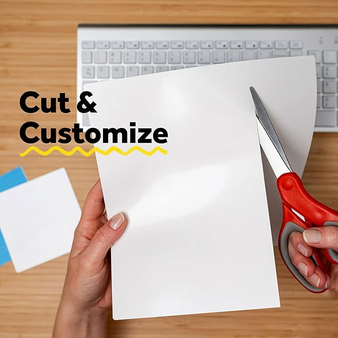 Post-it Dry Erase Sheets, 7 in x 11.3 in, 24 Sheets, Sticks Securely and Removes Cleanly